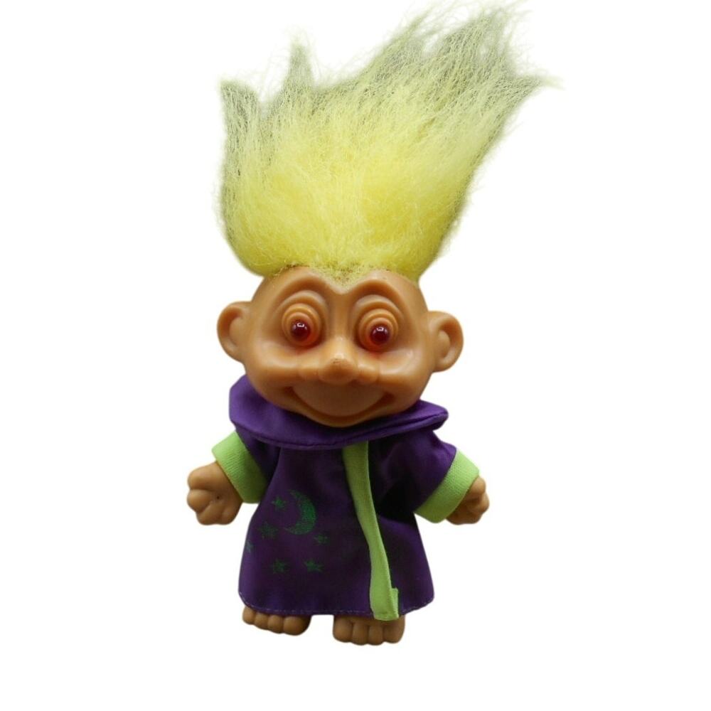 Vintage Toymax 1992 Wizard Troll Doll Eye's Light Up Yellow Hair No Sound